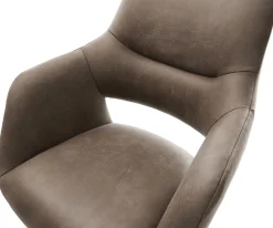 BarstuhlYago-Flex Mikrofaser Taupe Vintage Kufengestell Metall Schwarz Taschenfederkern Sofort versandfertig