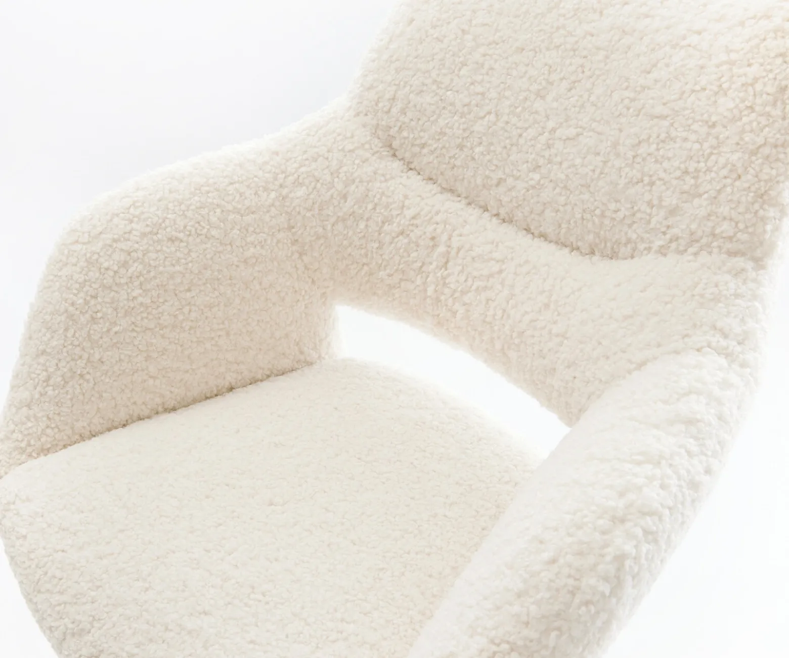BarstuhlYago-Flex Teddystoff Beige Freischwinger Flach Edelstahl Silberfarben Taschenfederkern Sofort versandfertig