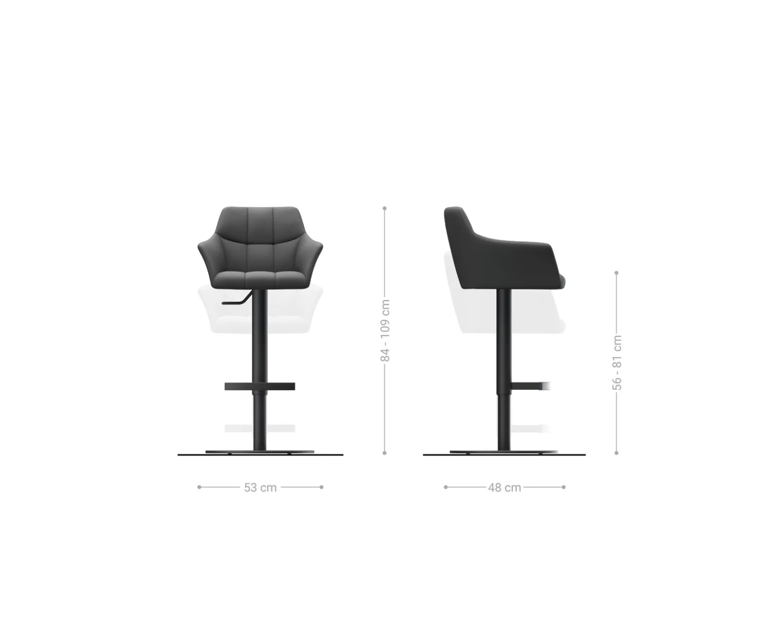 BarstuhlYulo-Flex Bouclé Soft Beige Drehfuß höhenverstellbar Metall Schwarz Sofort versandfertig