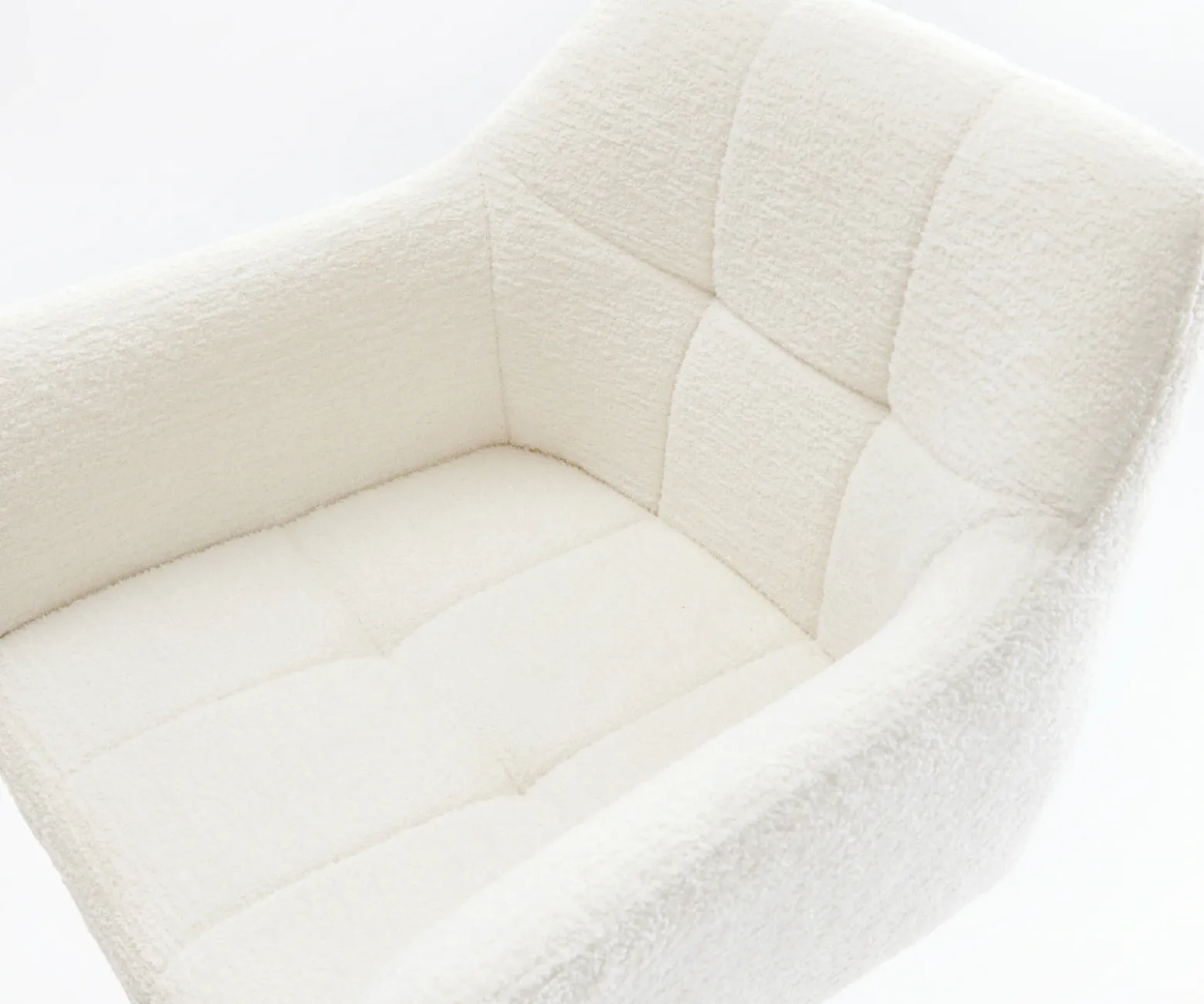 BarstuhlYulo-Flex Bouclé Soft Beige Kufengestell Metall Schwarz Sofort versandfertig