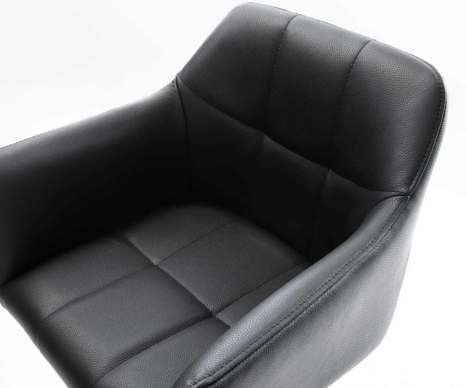 BarstuhlYulo-Flex Echt-Leder Schwarz Freischwinger flach Edelstahl Sofort versandfertig