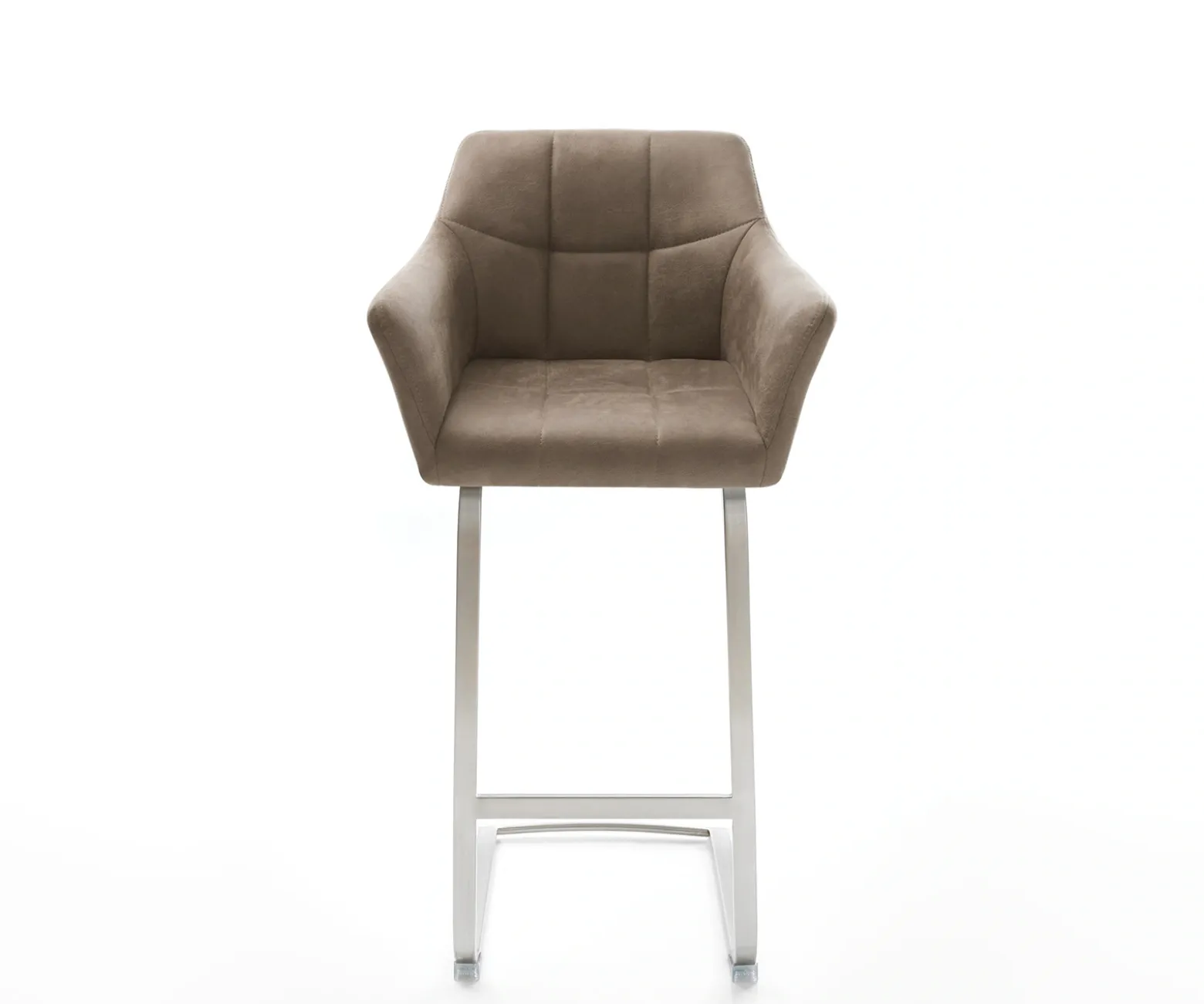 BarstuhlYulo-Flex Vintage Taupe Freischwinger flach Edelstahl Sofort versandfertig