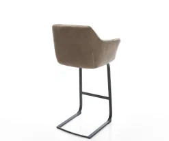 BarstuhlYulo-Flex Vintage Taupe Freischwinger flach Metall Sofort versandfertig