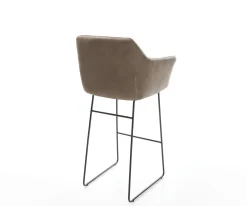 BarstuhlYulo-Flex Vintage Taupe Kufengestell Metall Sofort versandfertig