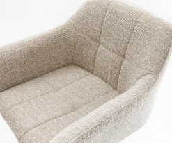 BarstuhlYulo-Flex Webstoff Soft Beige Drehfuß höhenverstellbar Metall Weiß Sofort versandfertig