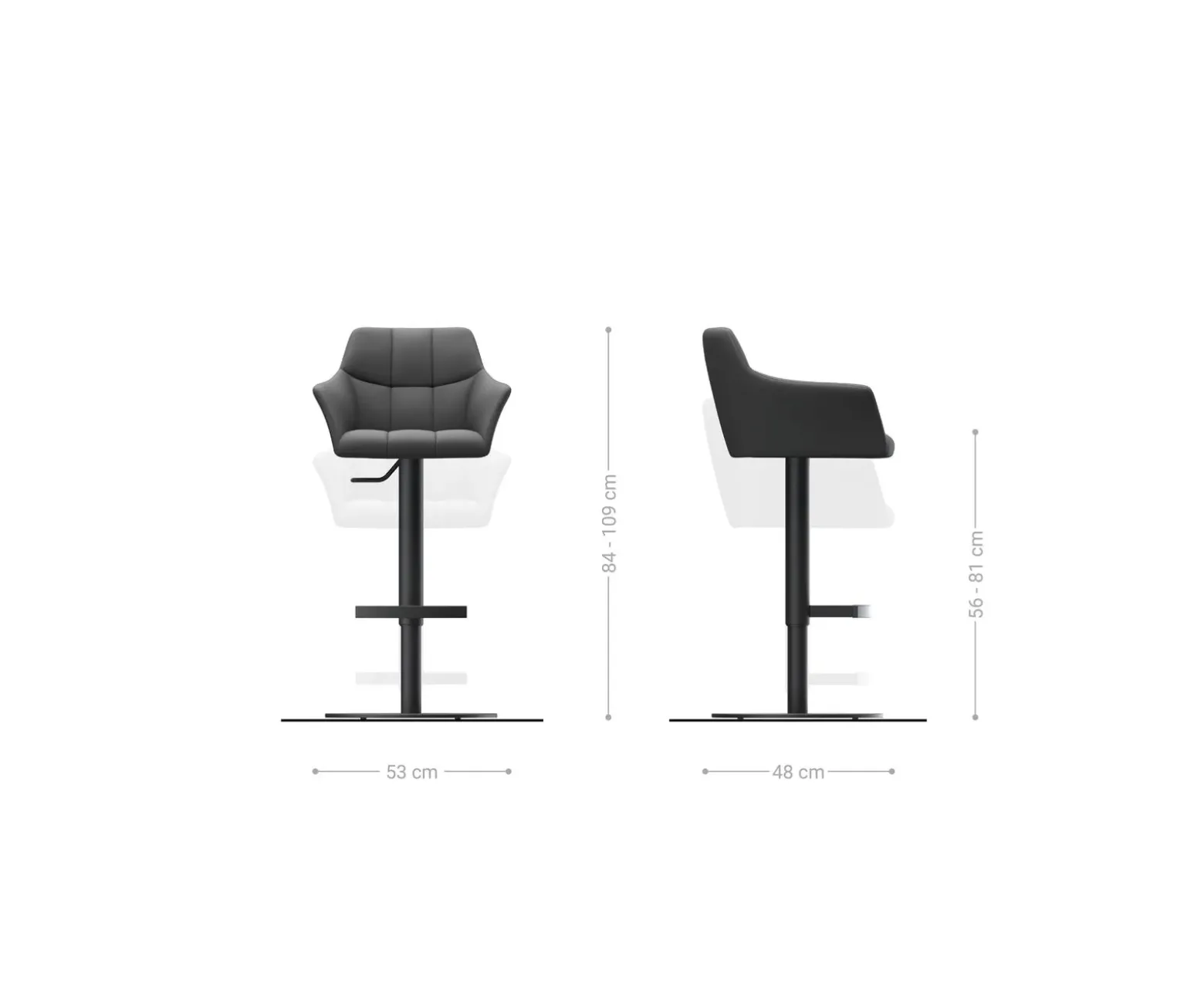 BarstuhlYulo-Flex Webstoff Soft Beige Drehfuß höhenverstellbar Metall Titanfarben Sofort versandfertig