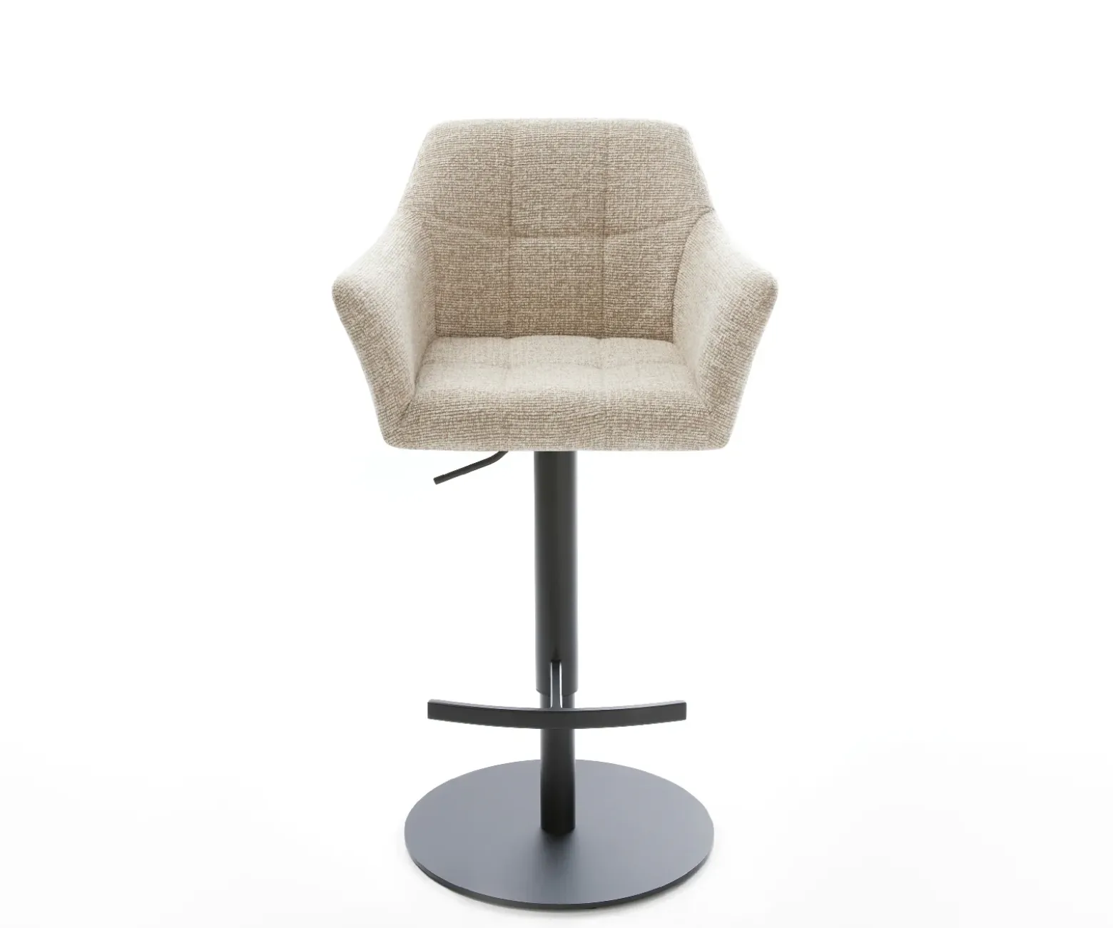 BarstuhlYulo-Flex Webstoff Soft Beige Drehfuß höhenverstellbar Metall Schwarz Sofort versandfertig
