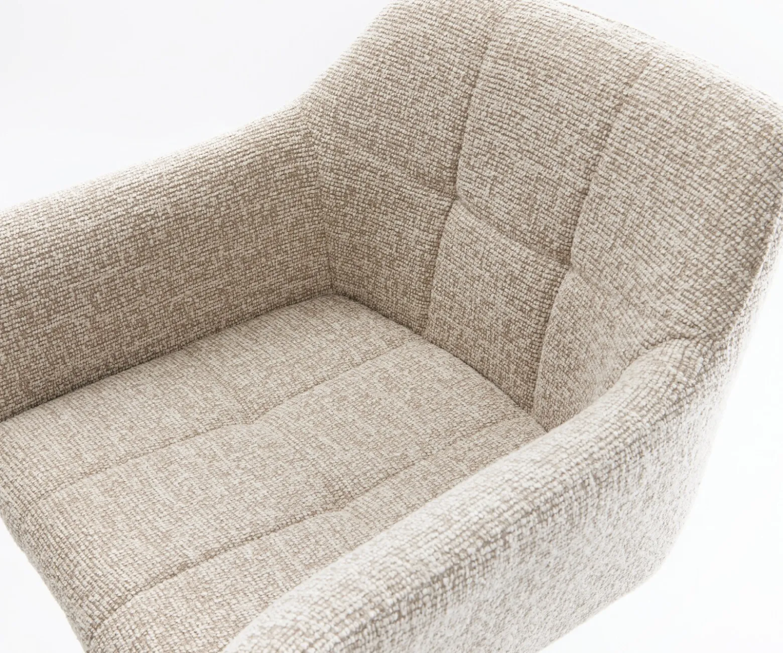 BarstuhlYulo-Flex Webstoff Soft Beige Freischwinger Flach Edelstahl Silberfarben Sofort versandfertig