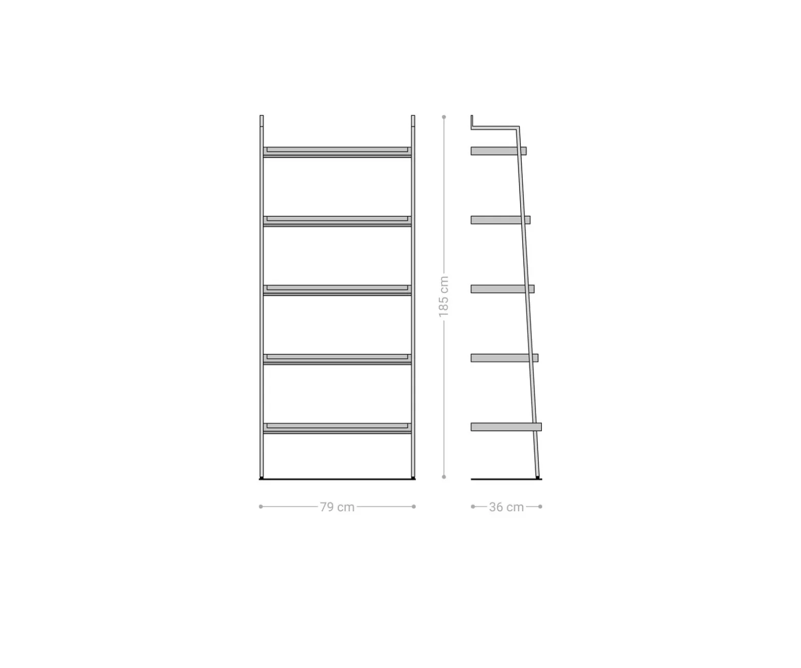 BücherregalMikkusu 80x185 cm Bambus Natur Mango Schwarz 5 Ablagen Metall Schwarz Versandfertig ca. 05.11.26
