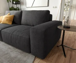 Big-SofaLanzo 230x95 cm Mikrofaser Schwarz Sofort versandfertig