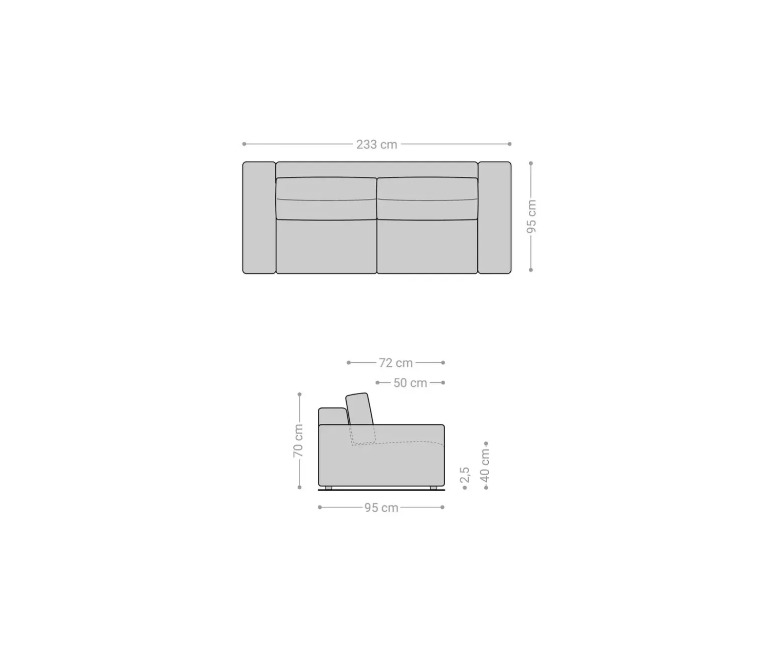 Big-SofaLanzo 230x95 cm Mikrofaser Schwarz Sofort versandfertig