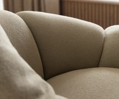 Big-SofaLunna 360x175 cm Fein Bouclé Taupe 2 Kissen Sofort versandfertig