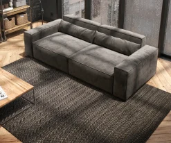 Big-SofaSirpio 230x95 cm Mikrofaser Khakibraun Sofort versandfertig