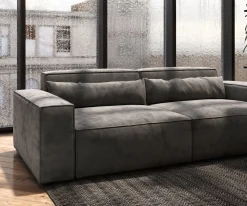 Big-SofaSirpio 230x95 cm Mikrofaser Khakibraun Sofort versandfertig