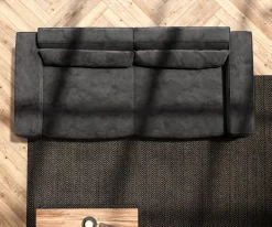 Big-SofaSirpio 230x95 cm Mikrofaser Schwarz Sofort versandfertig