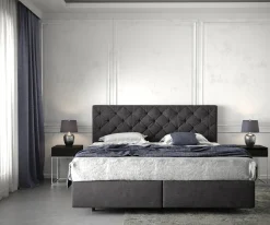 BoxspringbettDream-Great 180x200 cm Schwarz mit Matratze und Topper Sofort versandfertig