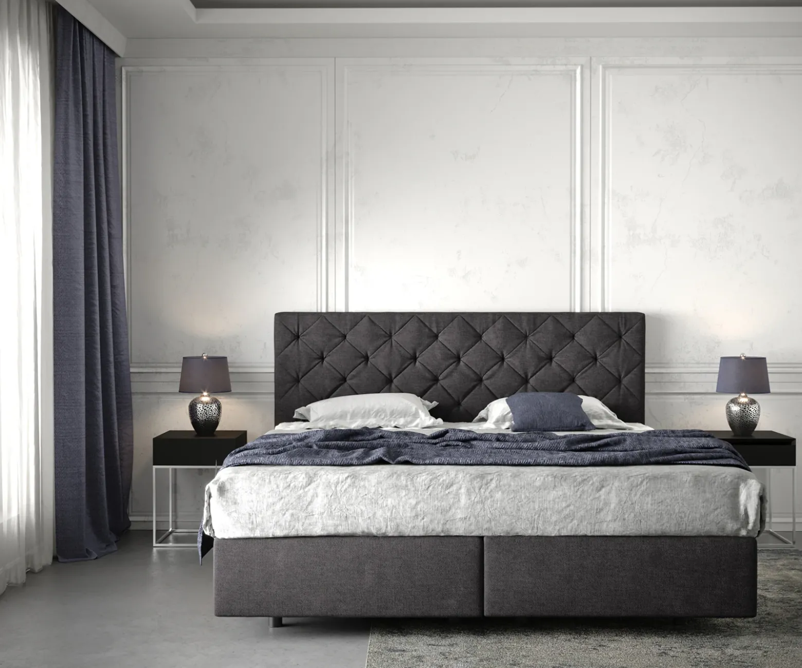 BoxspringbettDream-Great 180x200 cm Schwarz mit Matratze und Topper Sofort versandfertig