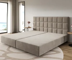 BoxspringgestellDream-Fine Mikrofaser Beige 200x200 cm Sofort versandfertig