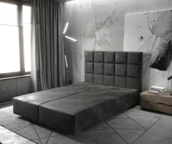 BoxspringgestellDream-Fine 160x200 cm Mikrofaser Anthrazit Vintage Sofort versandfertig