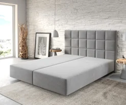 BoxspringgestellDream-Fine 160x200 cm Mikrofaser Grau Sofort versandfertig