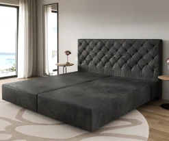 BoxspringgestellDream-Great Mikrofaser Anthrazit Vintage 200x200 cm Sofort versandfertig