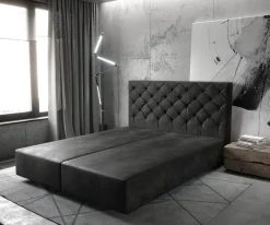BoxspringgestellDream-Great 160x200 cm Mikrofaser Anthrazit Vintage Sofort versandfertig