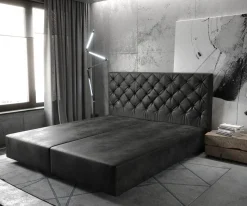 BoxspringgestellDream-Great 180x200 cm Mikrofaser Anthrazit Vintage Sofort versandfertig