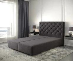 BoxspringgestellDream-Great 160x200 cm Mikrofaser Schwarz Sofort versandfertig