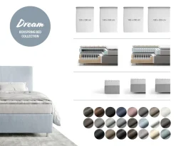 BoxspringgestellDream-Well Bouclé Creme-Weiß 200x200 cm Sofort versandfertig
