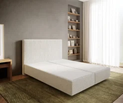 BoxspringgestellDream-Well 160x200 cm Bouclé Creme-Weiß Sofort versandfertig