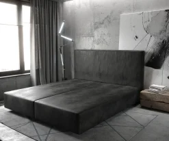 BoxspringgestellDream-Well 180x200 cm Mikrofaser Anthrazit Vintage Sofort versandfertig
