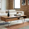 CouchtischStonegrace 115x60x35 cm Akazie Natur Schiefer 2 Schubladen 1 Fach Sofort versandfertig
