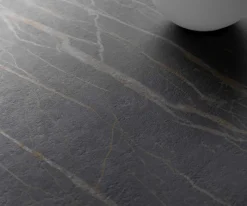 CouchtischTorell 80x80 cm Keramik Laminam®Noir Desir Braun Metallrahmen Effektfinish Titan Sofort versandfertig