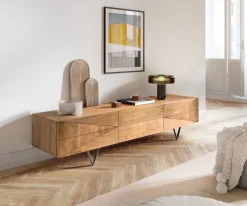 Designer-LowboardWyatt 175 cm Akazie Natur 2 Türen 1 Klappe Sofort versandfertig