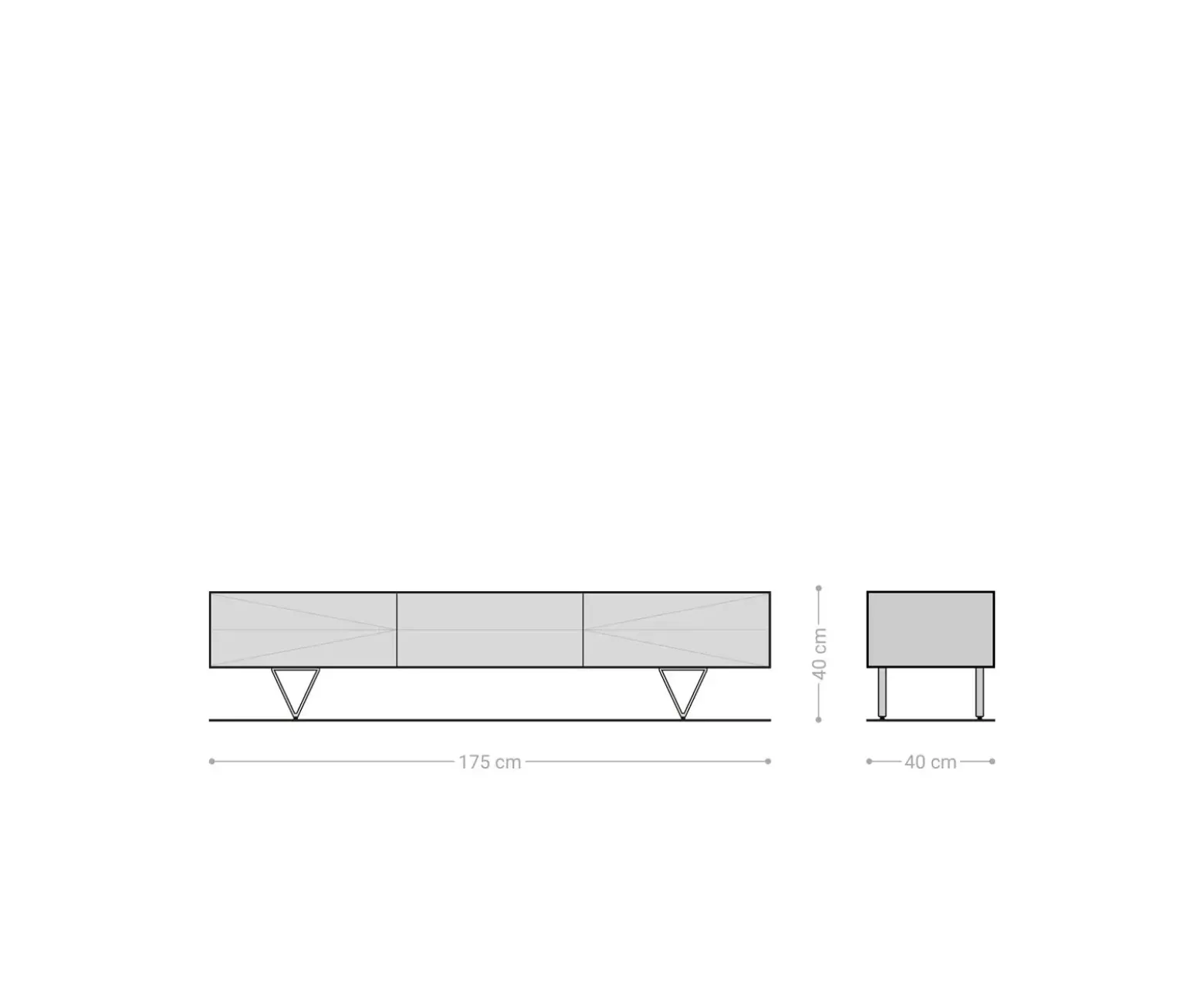 Designer-LowboardWyatt 175 cm Akazie Natur 2 Türen 1 Klappe Sofort versandfertig