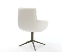 DrehstuhlAbelia-Flex mit Armlehnen Bouclé Soft Beige Fußkreuz Effektfinish Titan 360° drehbar Wippfunktion Sofort versandfertig