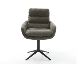 DrehstuhlAbelia-Flex mit Armlehnen Bouclé Soft Schlamm Fußkreuz Schwarz 360° drehbar Wippfunktion Sofort versandfertig