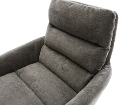 DrehstuhlAbelia-Flex mit Armlehnen Bouclé Soft Schlamm Fußkreuz Weiß 360° drehbar Wippfunktion Sofort versandfertig