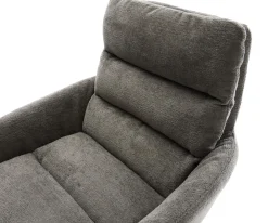 DrehstuhlAbelia-Flex mit Armlehnen Bouclé Soft Schlamm Fußkreuz Graphit 360° drehbar Wippfunktion Sofort versandfertig