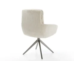 DrehstuhlAbelia-Flex mit Armlehnen Cord Beige Kreuzgestell breit Graphit 360° drehbar Wippfunktion Sofort versandfertig