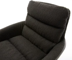 DrehstuhlAbelia-Flex mit Armlehnen Materialmix Schwarz Fußkreuz Effektfinish Titan 360° drehbar Wippfunktion Sofort versandfertig