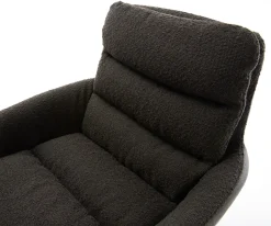 DrehstuhlAbelia-Flex mit Armlehnen Materialmix Schwarz Fußkreuz Edelstahl 360° drehbar Wippfunktion Sofort versandfertig