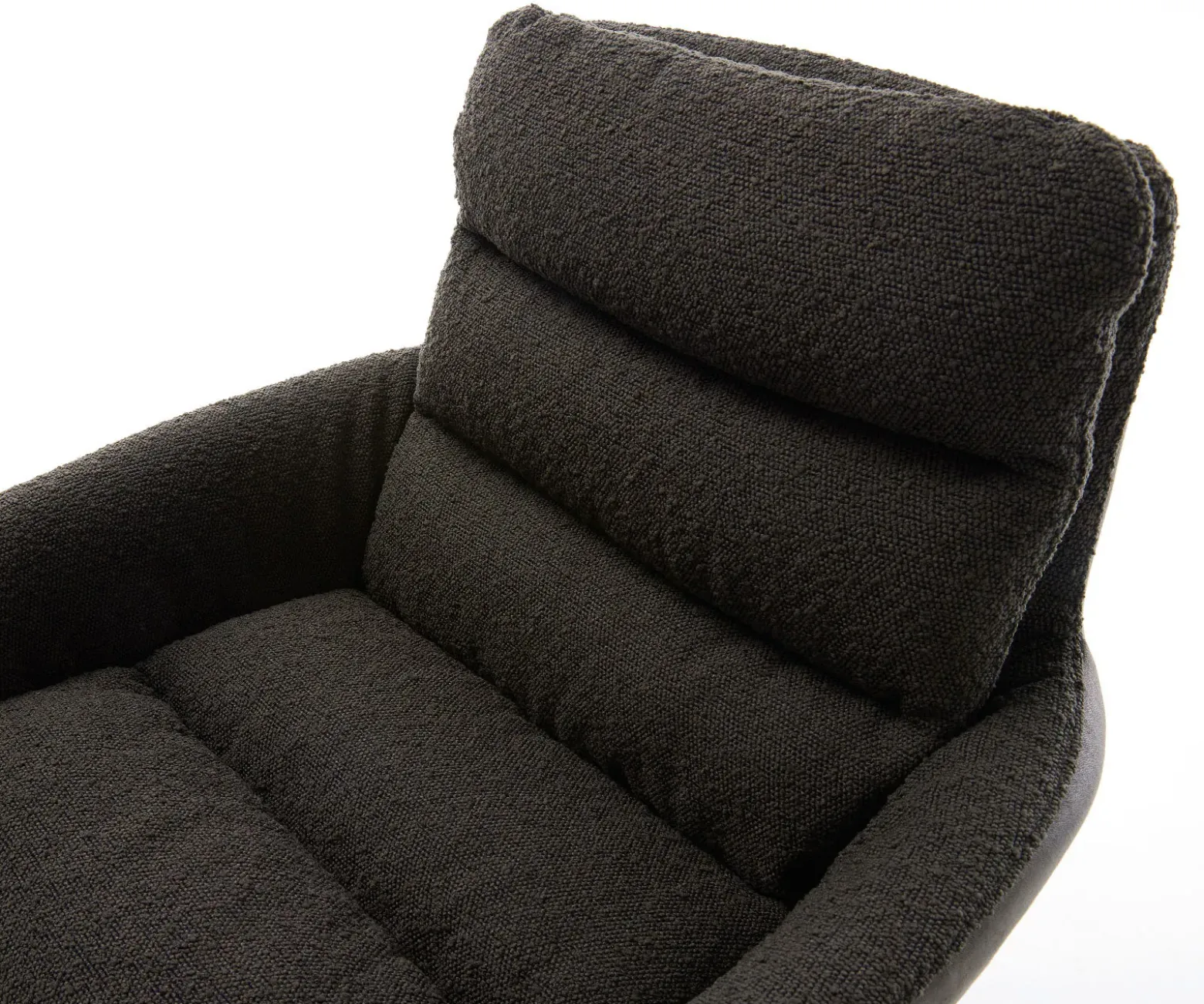 DrehstuhlAbelia-Flex mit Armlehnen Materialmix Schwarz Fußkreuz Edelstahl 360° drehbar Wippfunktion Sofort versandfertig
