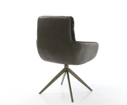 DrehstuhlAbelia-Flex mit Armlehnen Materialmix Schwarz Kreuzgestell breit Effektfinish Titan 360° drehbar Wippfunktion Sofort versandfertig