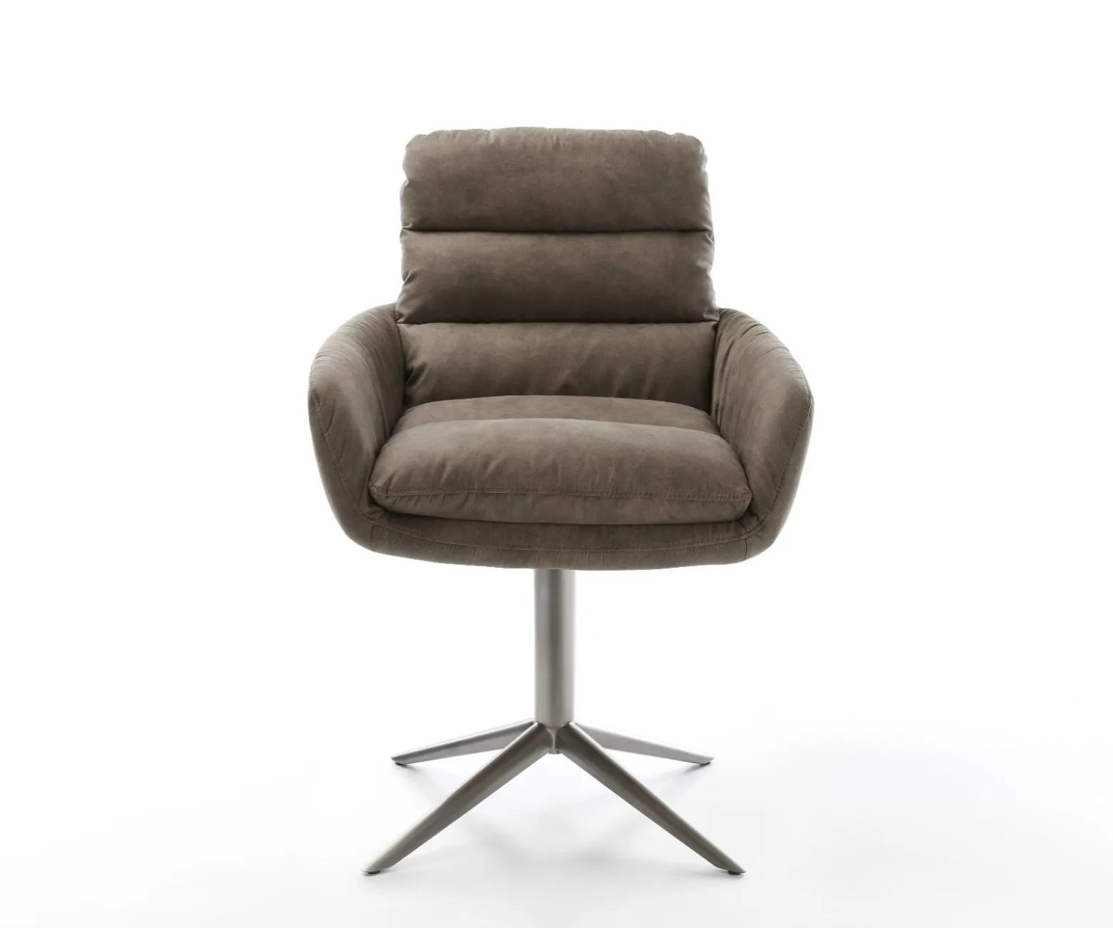 DrehstuhlAbelia-Flex mit Armlehnen Mikrofaser Taupe Vintage Fußkreuz Graphit 360° drehbar Wippfunktion Sofort versandfertig