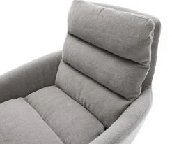 DrehstuhlAbelia-Flex mit Armlehnen Strukturstoff Soft Grau Fußkreuz Weiß 360° drehbar Wippfunktion Sofort versandfertig