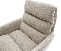 DrehstuhlAbelia-Flex mit Armlehnen Webstoff Soft Beige Fußkreuz Effektfinish Titan 360° drehbar Wippfunktion Sofort versandfertig
