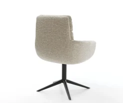 DrehstuhlAbelia-Flex mit Armlehnen Webstoff Soft Beige Fußkreuz Schwarz 360° drehbar Wippfunktion Sofort versandfertig
