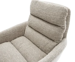 DrehstuhlAbelia-Flex mit Armlehnen Webstoff Soft Beige Kreuzgestell breit Graphit 360° drehbar Wippfunktion Sofort versandfertig