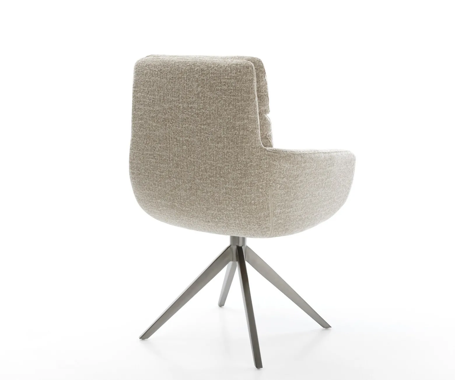 DrehstuhlAbelia-Flex mit Armlehnen Webstoff Soft Beige Kreuzgestell breit Graphit 360° drehbar Wippfunktion Sofort versandfertig